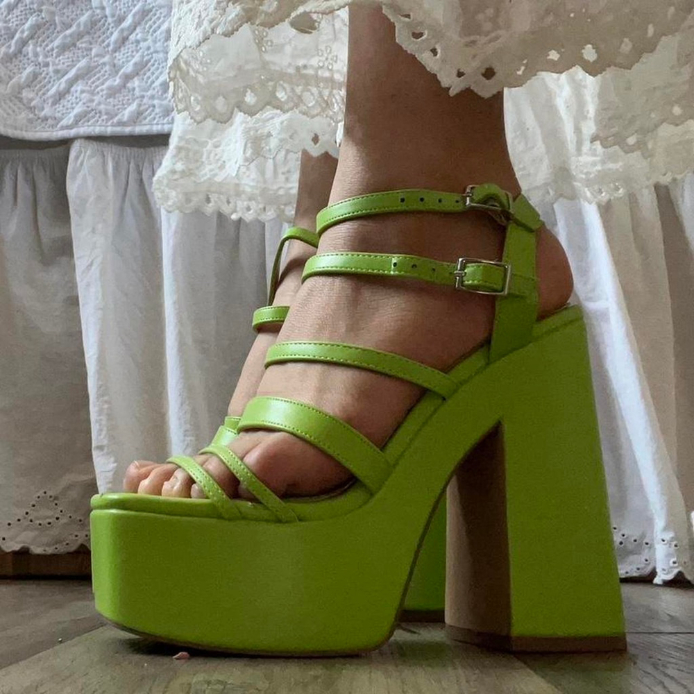 Green platform heels - perfect for a night out